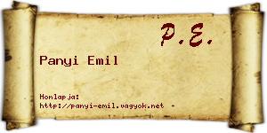 Panyi Emil névjegykártya