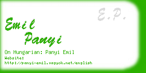 emil panyi business card